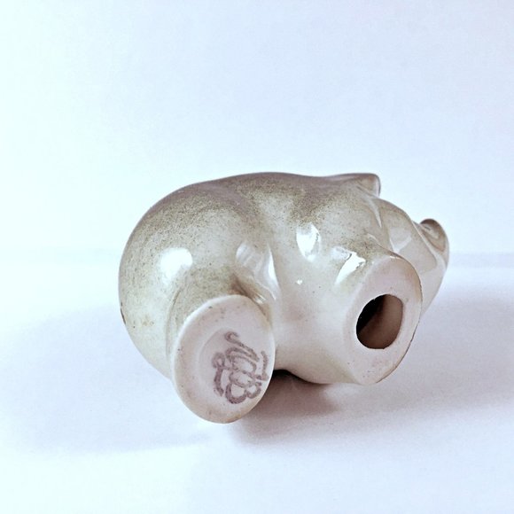 Vintage Gray Lomonosov Russian Porcelain Pig 2 Inches - Picture 7 of 9